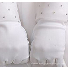 Guantes de satén de la boda nupcial de alta calidad guantes baratos de encaje de longitud de la muñeca